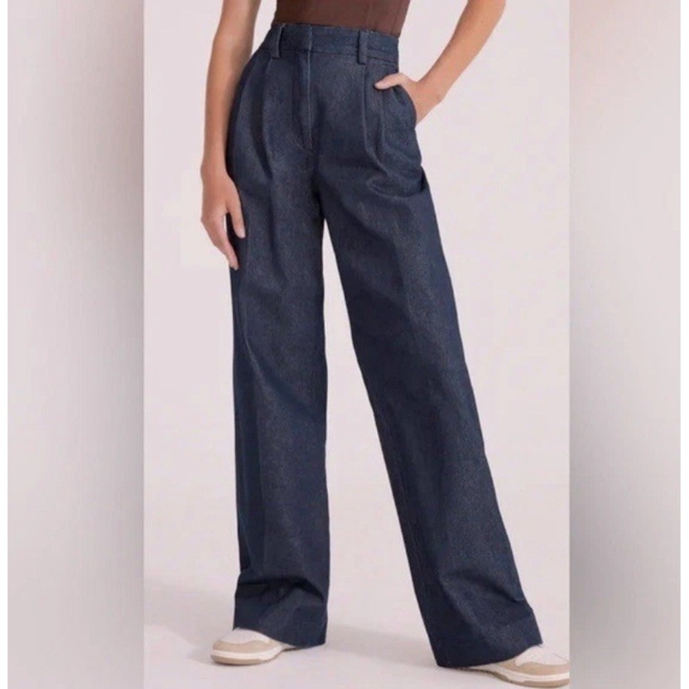 Favorite Daughter The Favorite Shortie Wide Leg Denim Trouser Pant Vienna Sz 12